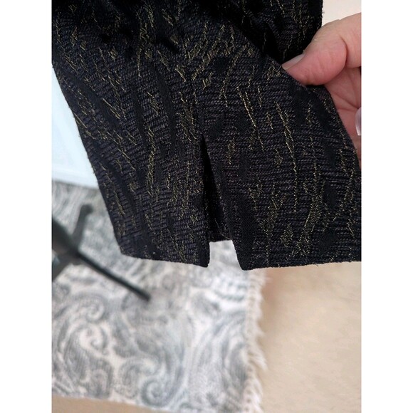 Coldwater Creek Blazer Women's L 14-16 Navy Jacquard Jacket Metallic Retro Glam - Picture 9 of 15